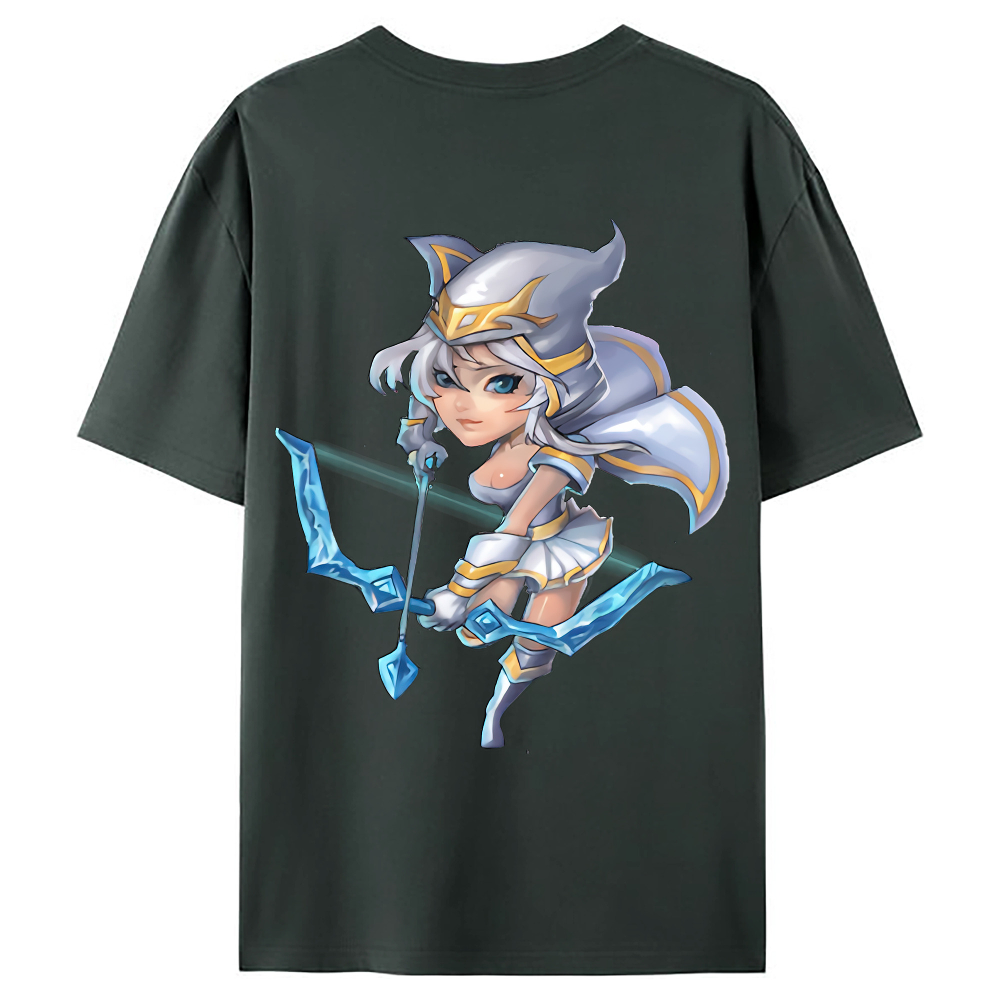 （画像用） リーグ・オブ・レジェンド League of Legends LOL 綿100％ メンズ半袖Tシャツ（バックプリント） 通気性